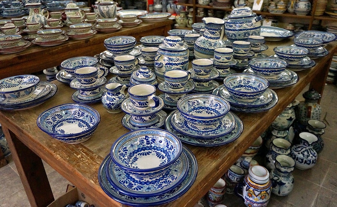 Manila galleons carried goods brought to the Philippines by merchants from many Asian countries, this photo showing modern copies of porcelain from China for sale in Mexico City.