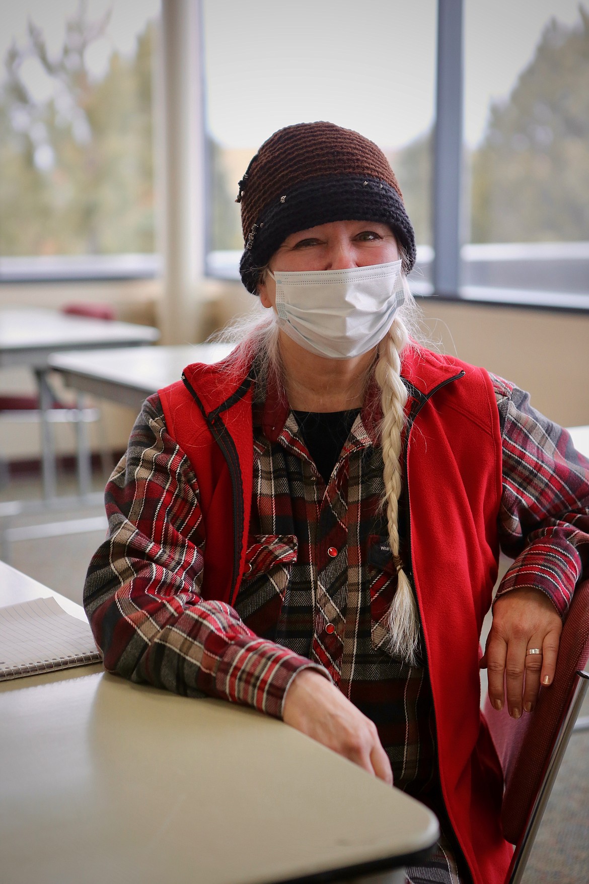 Debb Westlund pauses for a portrait during class at Flathead Valley Community College. 
Mackenzie Reiss/Daily Inter Lake