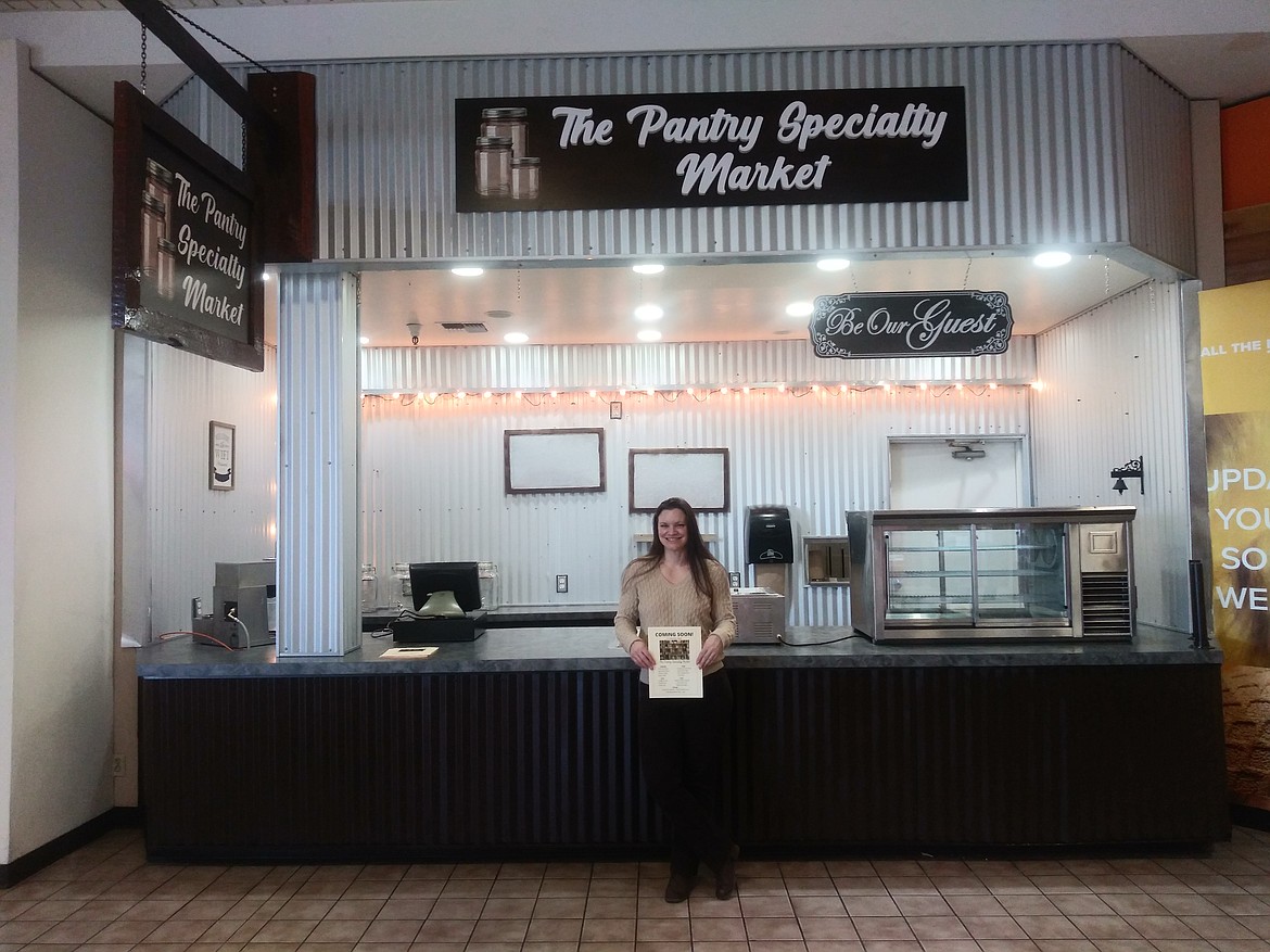 Courtesy photo
Barb Strader stands in front of The Pantry Specialty Market, which will open soon in the Silver Lake Mall food court.