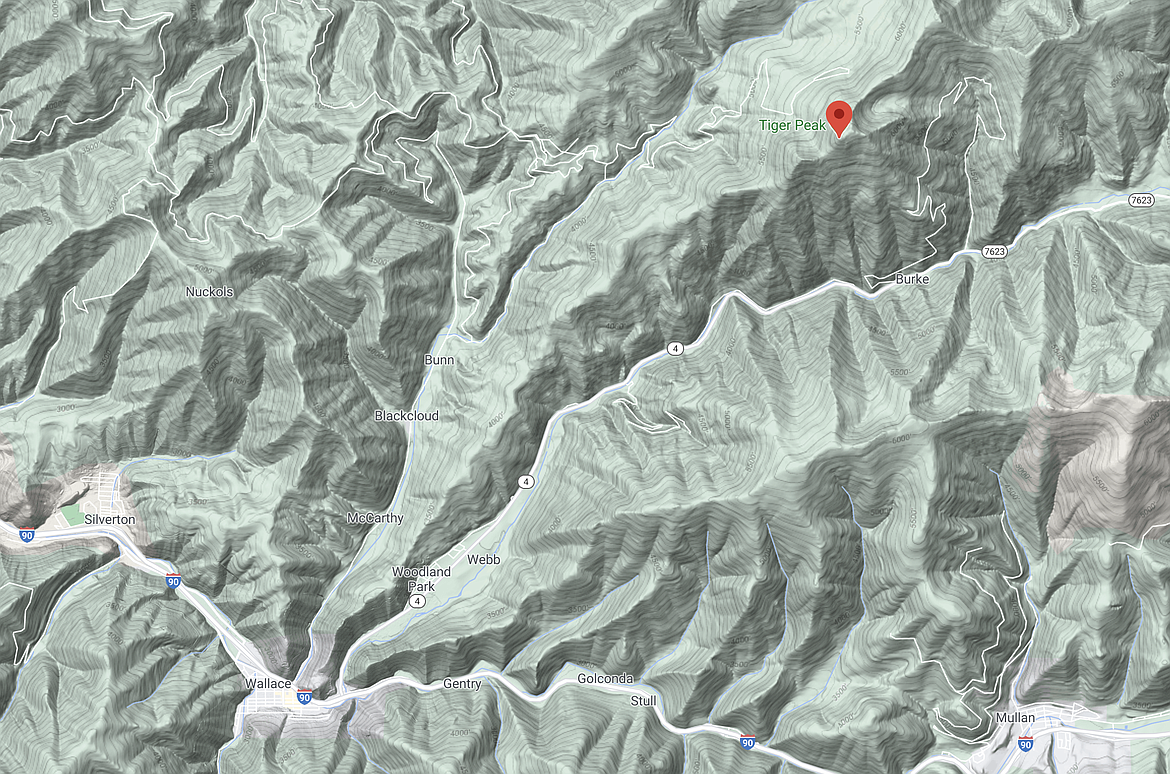 The avalanche reportedly occurred on the west side of Tiger Peak, located just north of Burke.