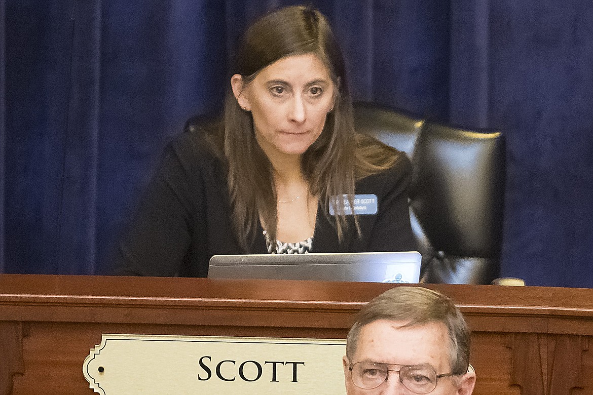 In this Monday, Jan. 11, 2016 file photo, Rep. Heather Scott, R-Blanchard, attends the State of the State address inside the house chambers at the state Capitol building in Boise, Idaho. Scott, who was in Washington, D.C., for the Trump rally that preceded the Jan. 6, 2021 attack on the U.S. Capitol, opened her state's legislative session in January 2021 by declaring “the pandemic is over." She said Idaho's more than 1,600 COVID-19 deaths at that time amounted to "nowhere close to a pandemic.” The average number of daily COVID-19 cases is falling in Idaho, according to researchers at Johns Hopkins University, but the death roll has risen to more than 1,800 people.