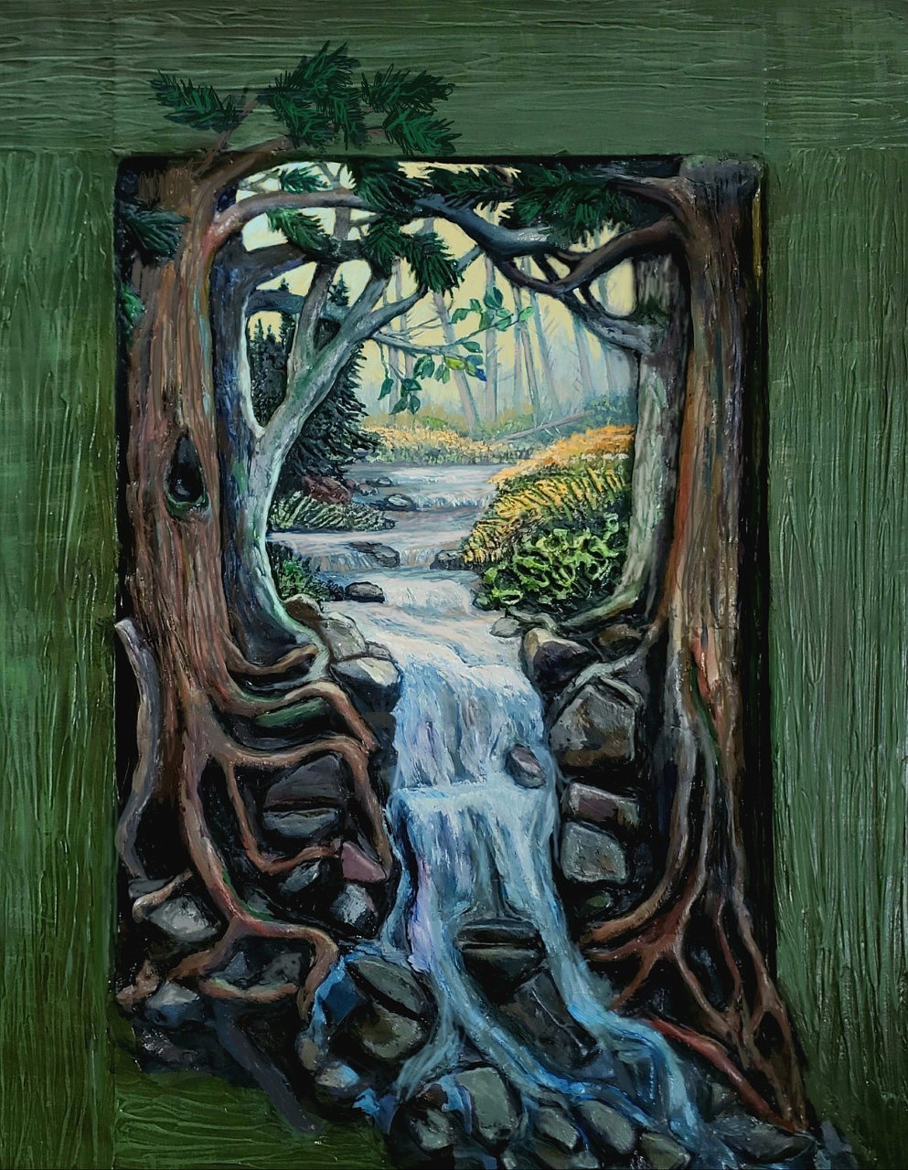 Karli Martinson's 3-D art is so popular it often sells just as she finishes it, as with this one, "Whispering Waters." (Courtesy of Karli Martinson)