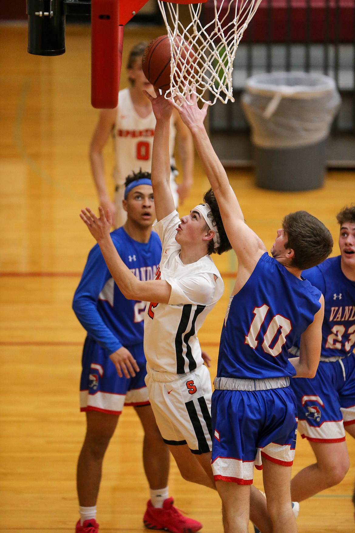 Sophomore Luke Butler converts a layup during Thursday's game against McCall-Donnelly.