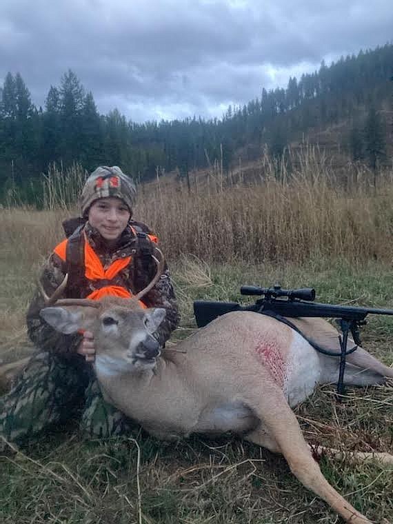 First-year hunter Garrett O’Day, of Superior, shows off a white-tailed buck he bagged last fall. O’Day didn’t fill his coveted bison tag, but his season was still a huge success as he bagged a black bear and a wild turkey. (Courtesy photo)