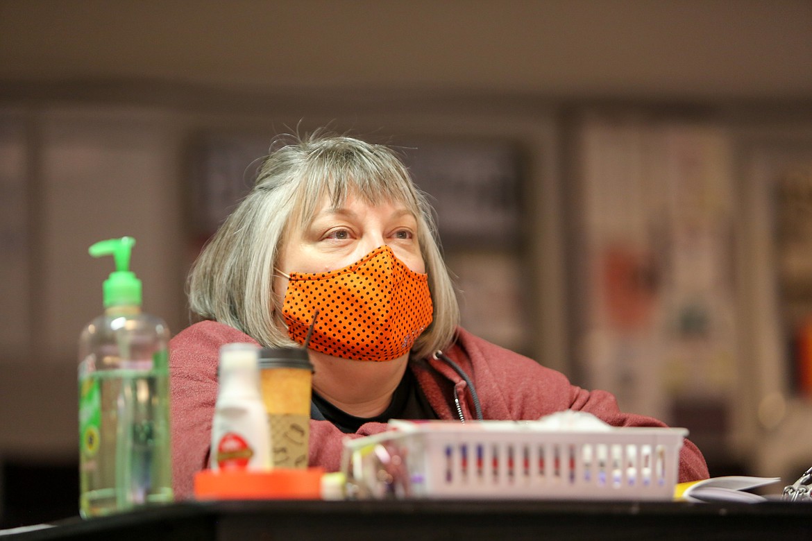 Ephrata Drama Club Director Marla Allsopp watches her students run through rehearsals on Tuesday afternoon at Ephrata High School.