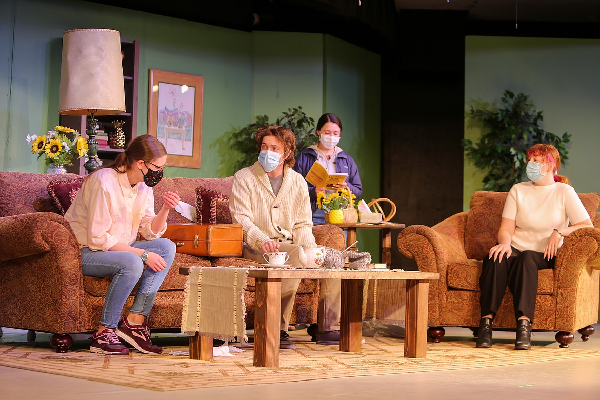 Left to right, Samantha Somes, Miles Plagerman, Emily Pugh and Emma Coats go through rehearsals before next week's live performance at the Performing Arts Center building at Ephrata High School on Tuesday.