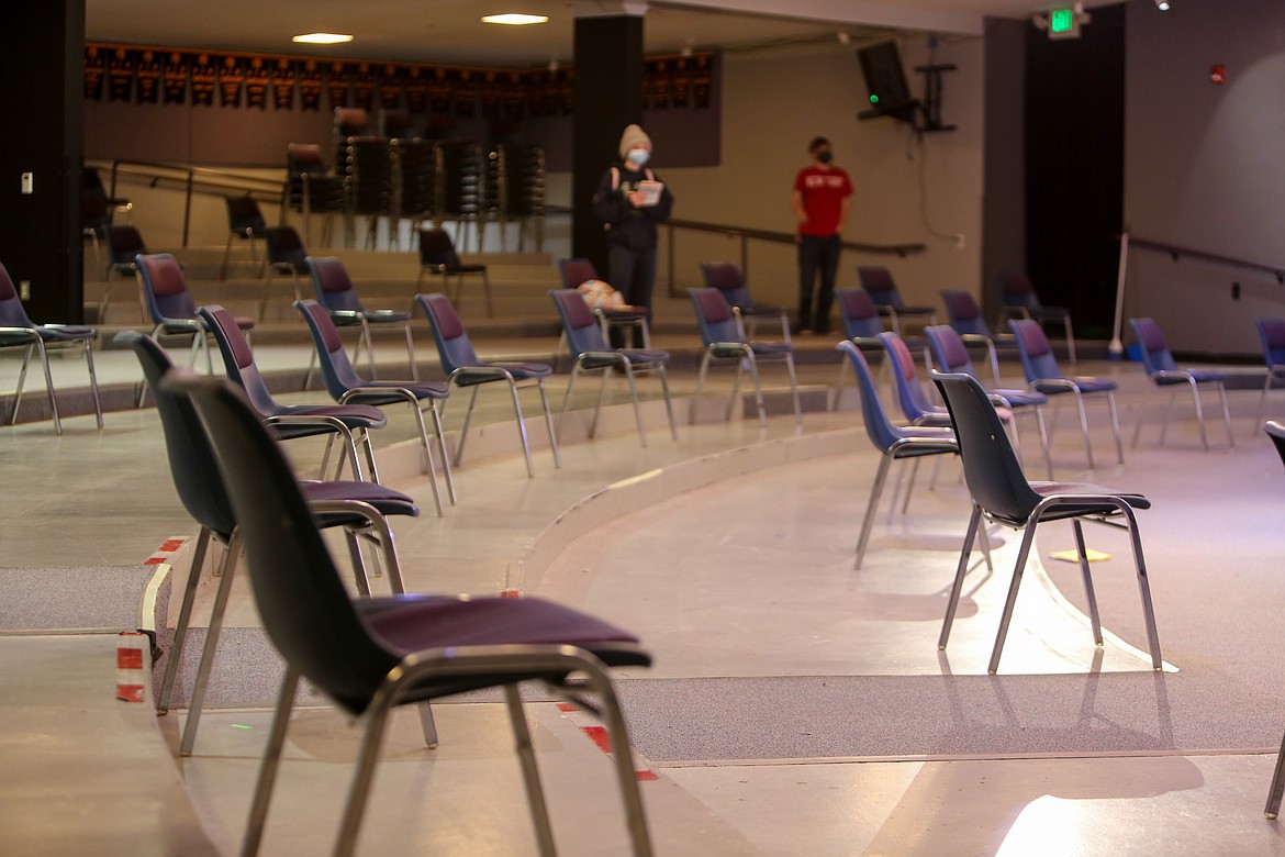 Seats are spread out in the Performing Arts Center building on Tuesday at Ephrata High School ahead of next week's live theater performance on Monday, March 15, at 7 p.m.