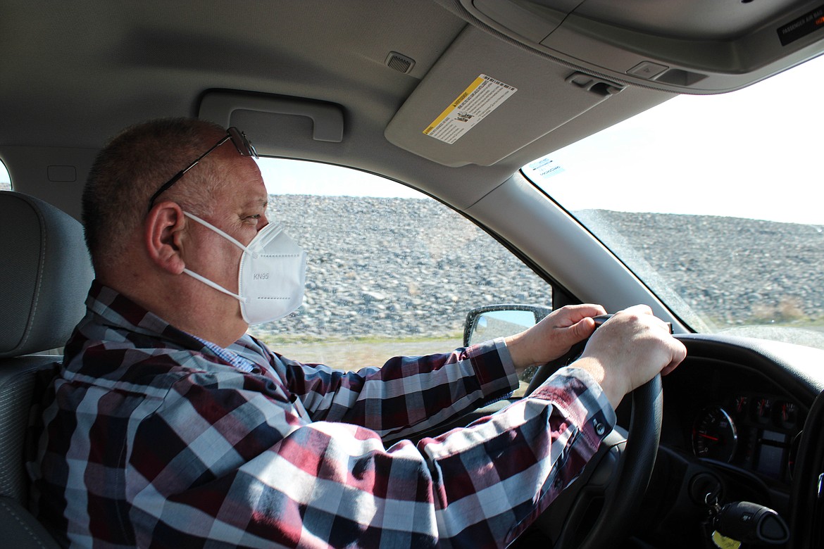 Grant County public works director conducts his biweekly tour of the landfill on Tuesday.