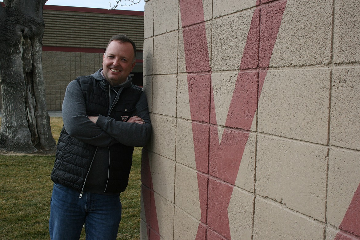 Wahluke School District superintendent Andy Harlow outside the district administration building Friday afternoon.