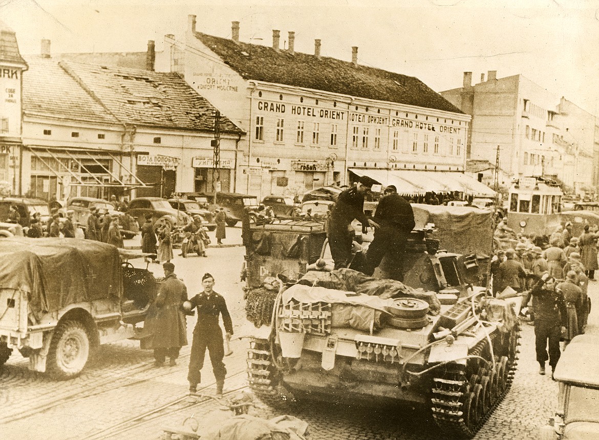 German tanks in Niš, Serbia, after the Axis invasion of Yugoslavia in April 1941.