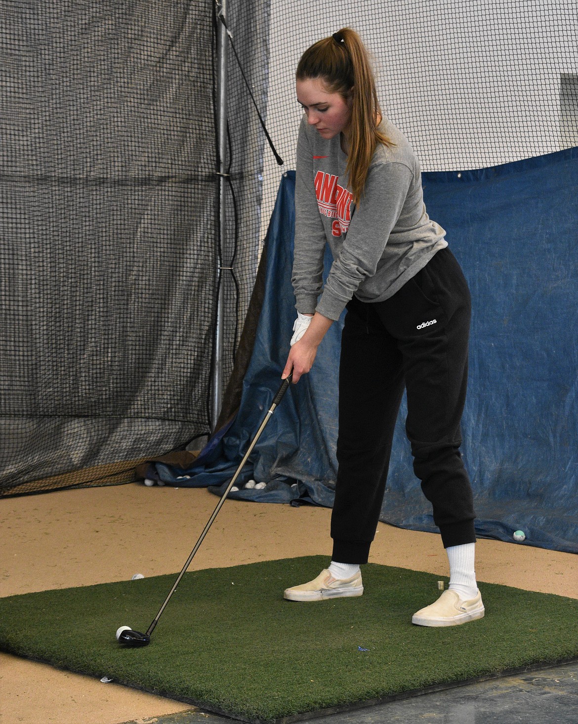 CeCe Deprez sets up for a practice shot last season.