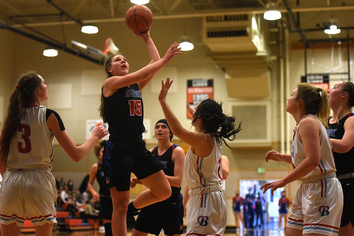 The Valkyries battled it out on the court during the Western B Divisional Basketball Tournament in Eureka last weekend.
Jeremy Weber/Bigfork Eagle