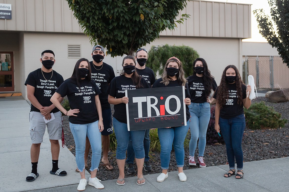 Mentors for the Big bend Community College Upward Bound-Trio program included (back, from left) Armando Dircio, David Mendez, Tyler Wallace, Guadalupe Guadarrama, (front, from left) Karla Motta, Nicole Wallace, Gabriela Vazquez and Yaslin Torres-Pena.