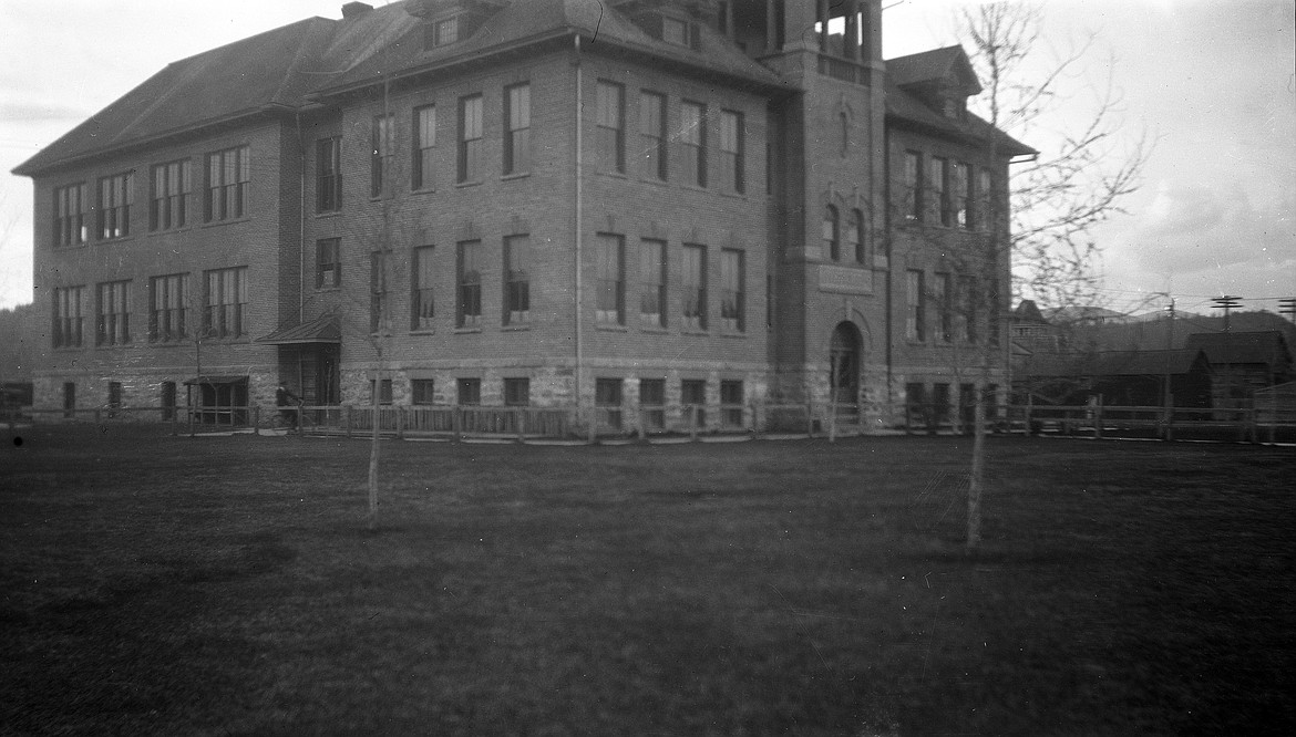 A view of Kalispell's West Side School, which burned in the 1940s. (Vernon Weed photo)