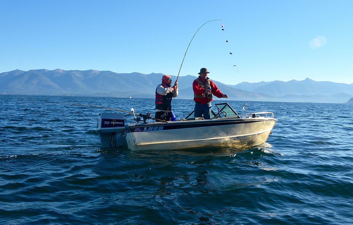 Catching kokanee salmon on Lake Pend Oreille.