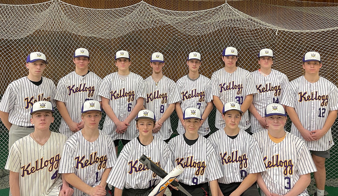 The Kellogg baseball team pictured from left (back row) are Levi White, Brody Hoffman, Riply Luna, Luke Frolich, Tanner Groves, Logan Jerome, Kolby Luna and Brayden Hoffman. Front row: Reed Whatcott, Ramsey Rainio, Asher Goodner, Austin Clapper, Travis Eixenberger and Hunter Silva.