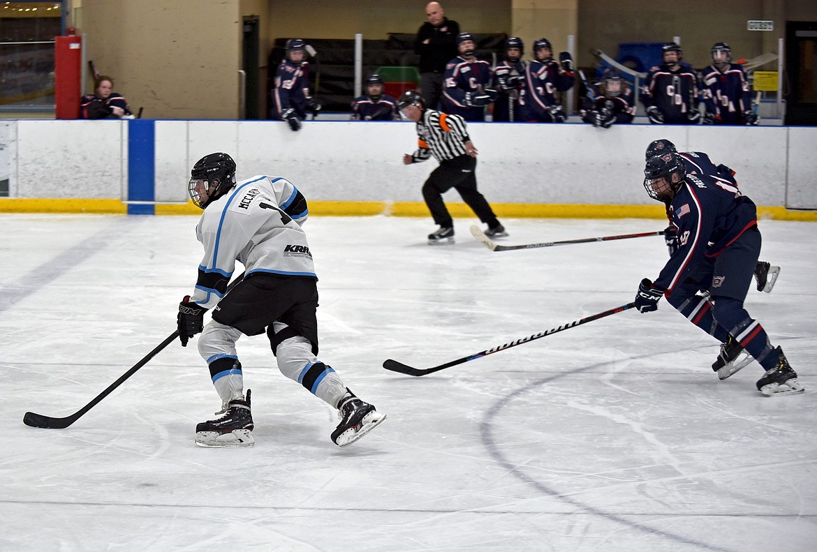 Flathead's Darby McCarthy lines up a shot in an exhibition game against Coeur d'Alene in February. (Whitney England/Whitefish Pilot)