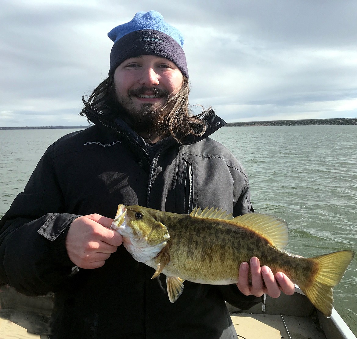 Sawyer Fisher of Federal Way caught this nice three-pound Potholes Reservoir smallmouth jigging a Blade Bait off Goose Island.