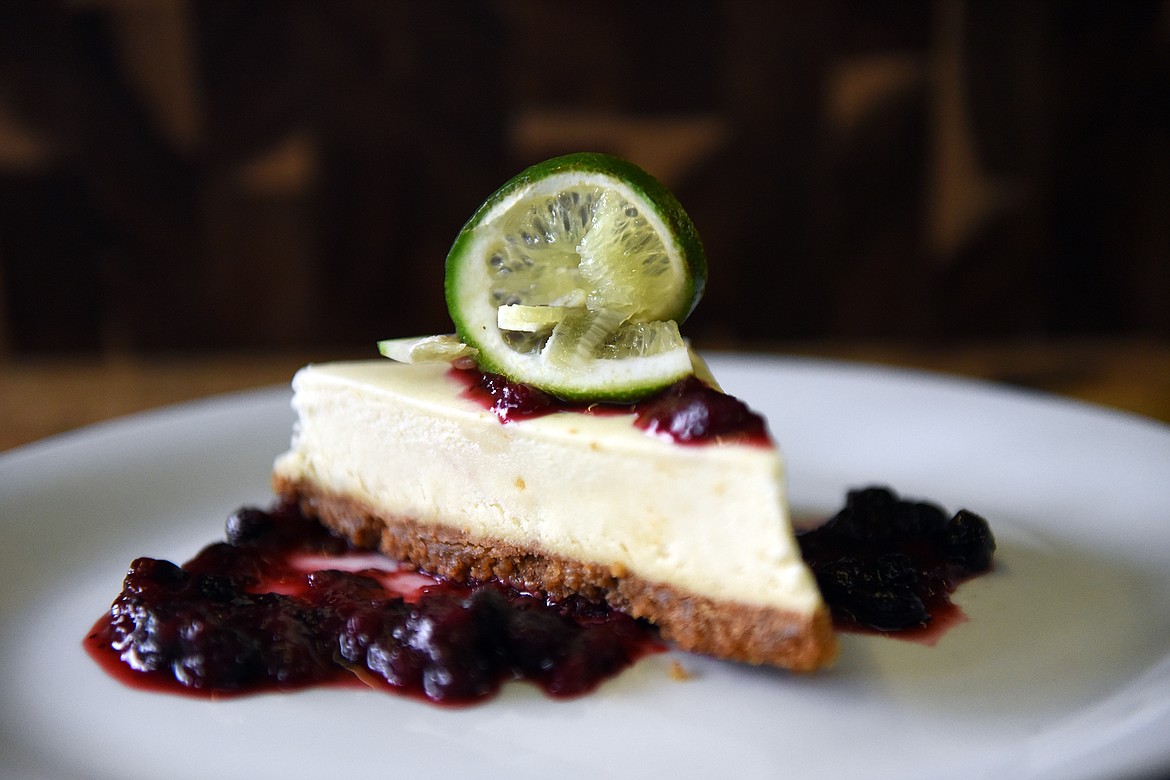 Traditional cheesecake with huckleberry compote and a lime cheek twist by The Chef Guys on Tuesday, March 16. (Casey Kreider/Daily Inter Lake)
