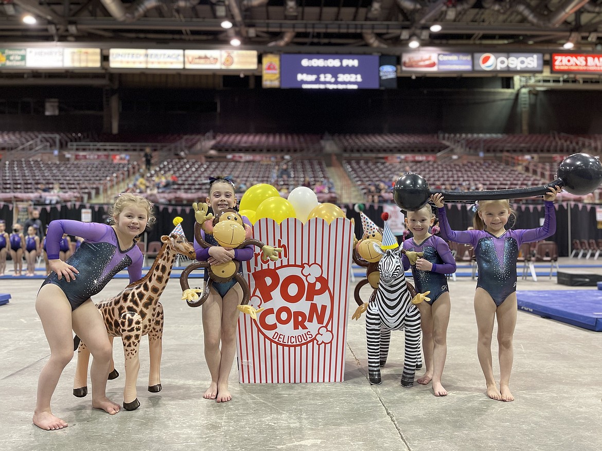 Courtesy photo
Avant Coeur Gymnastics Level 2s at the Under the Big Top top in Nampa. From left are Delynn Chatfield, AB Lorion, Paisley Moore and Nellie Behunin.
