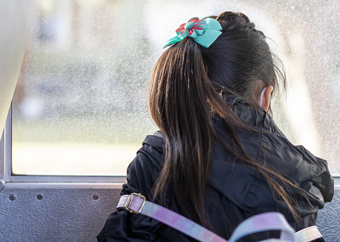 An Othello School District student riding the bus to school. Transportation department officials are looking for more bus drivers.