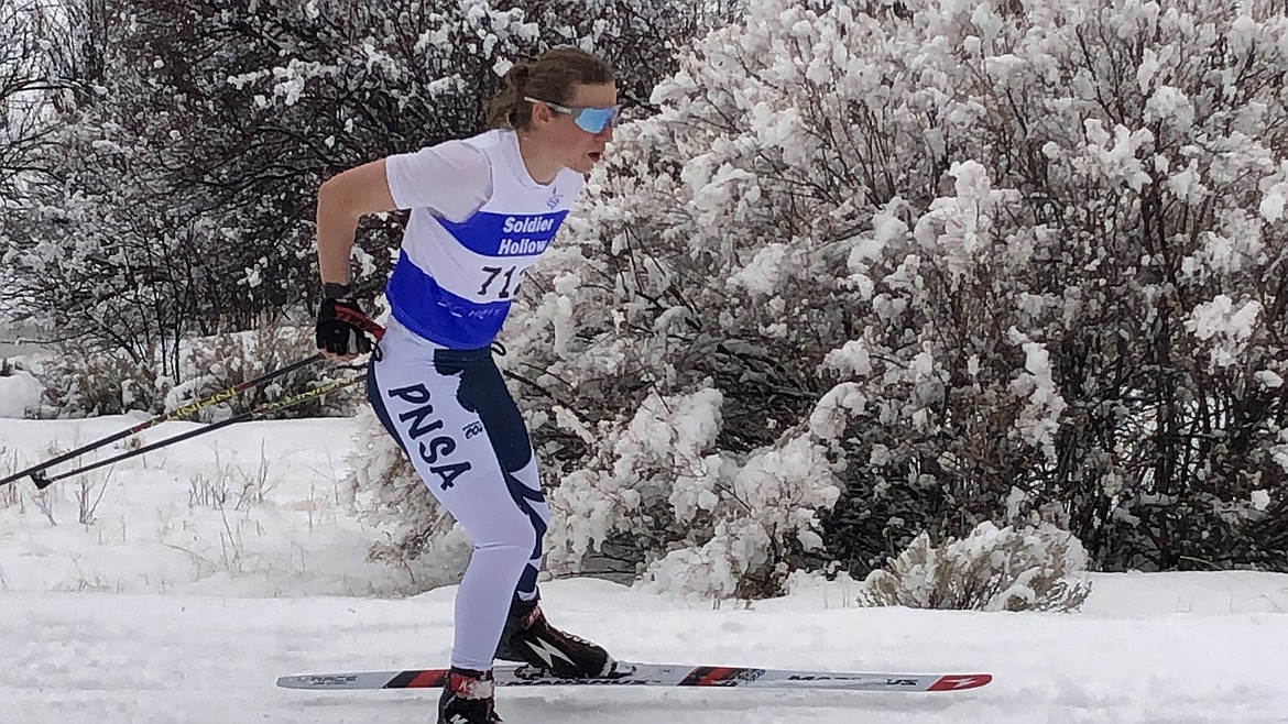 Jett Longanecker competes in a skate race at the Western Region Junior XC Ski Championships in Soldier Hollow, Utah, this past weekend.