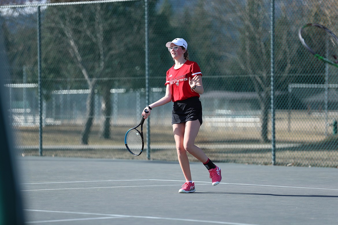 Denali Terry moves forward to attack the net on Wednesday.