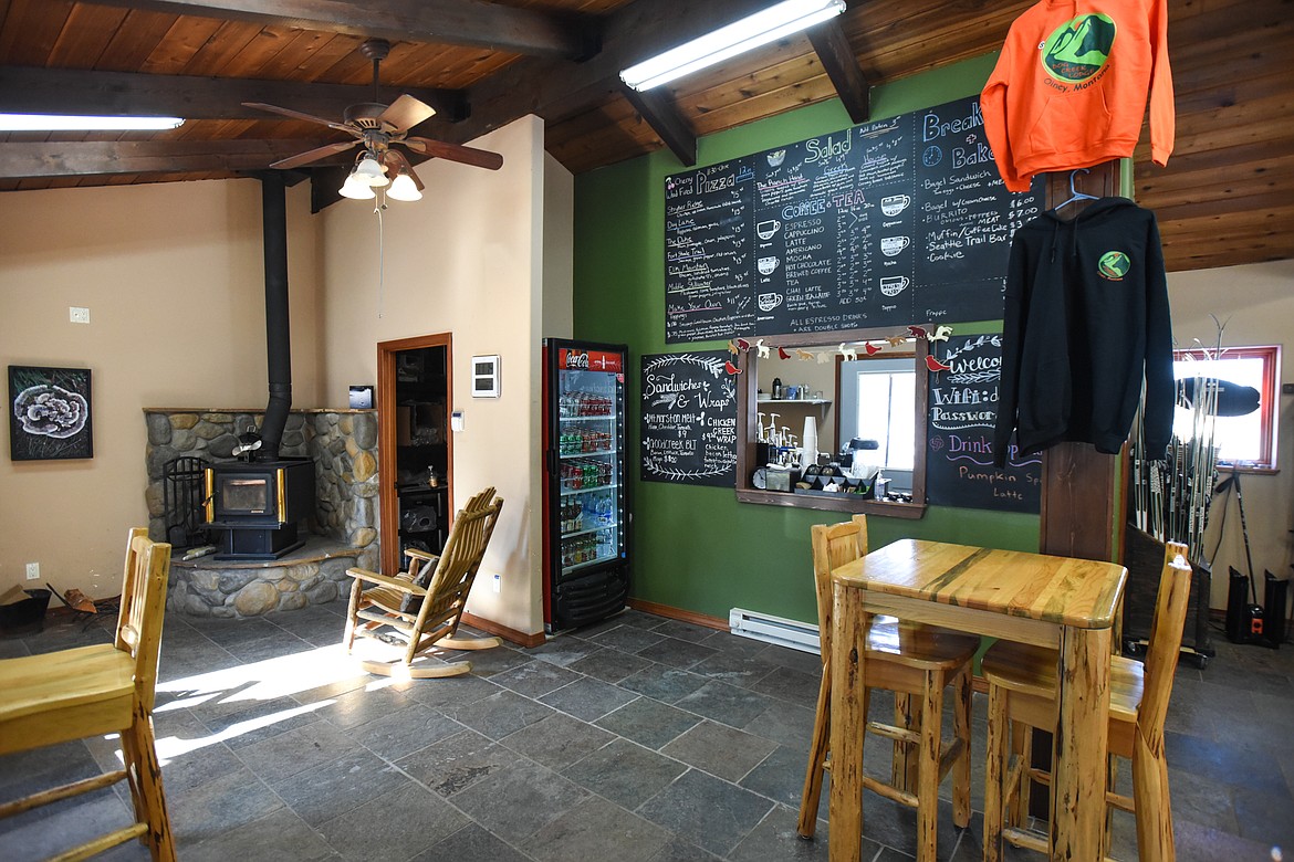 The cafe and coffee bar area inside Dog Creek Lodge & Nordic Center in Olney on Wednesday. (Casey Kreider/Daily Inter Lake)