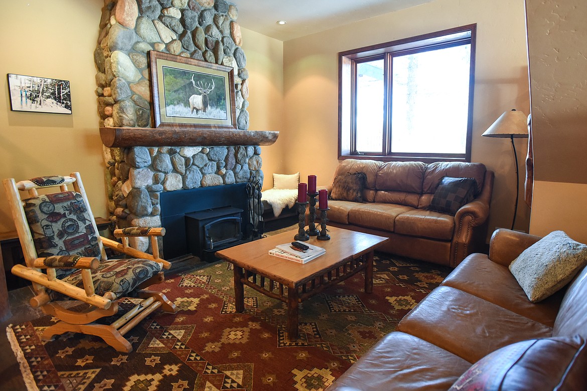 A sitting area inside the main lodge at Dog Creek Lodge & Nordic Center in Olney on Wednesday. (Casey Kreider/Daily Inter Lake)