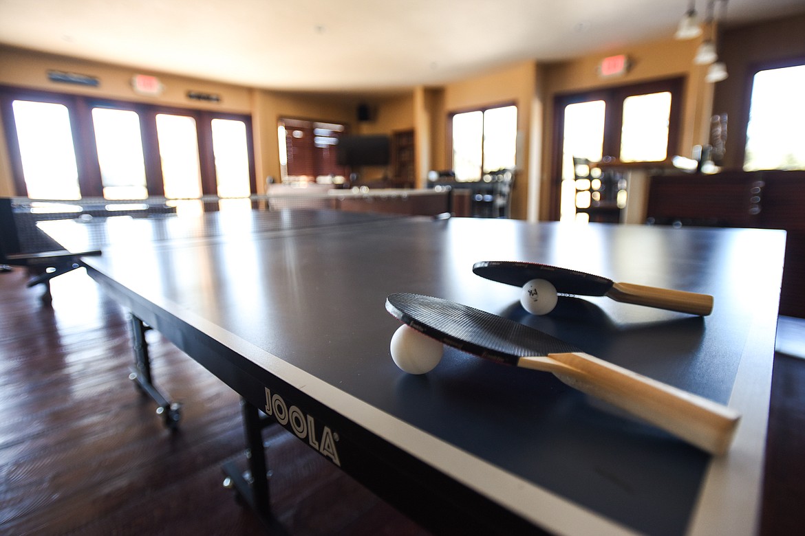 The game room inside the events center features a ping pong table, a pool table, foosball and other games and entertainment options at Dog Creek Lodge & Nordic Center in Olney on Wednesday. (Casey Kreider/Daily Inter Lake)