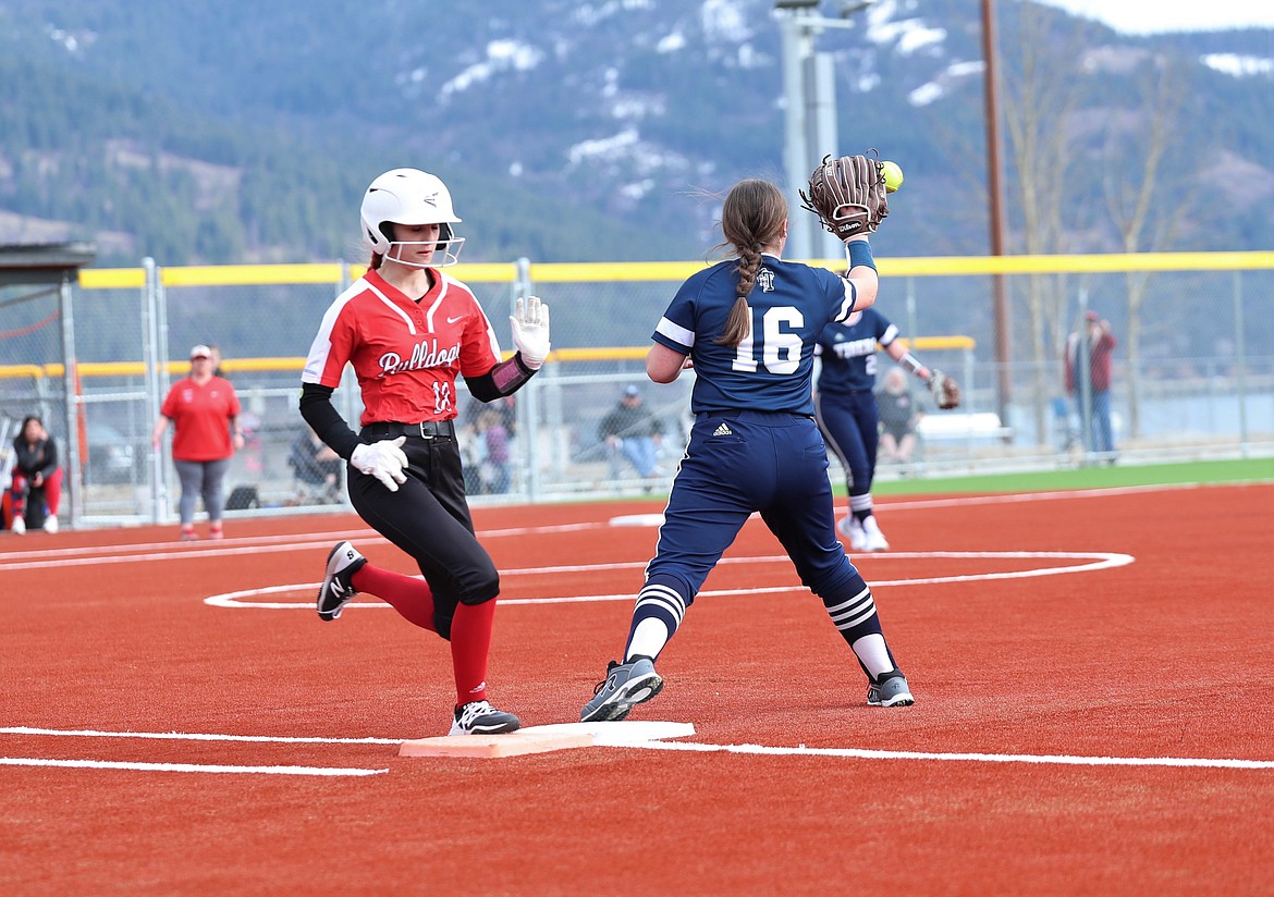 Junior Jaidyn Inman beats out a throw to first base to earn a hit on Thursday.