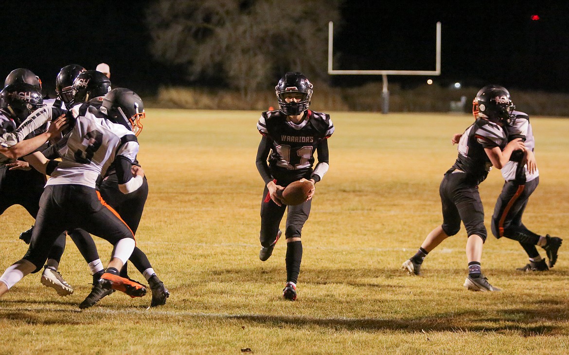 ACH's Cody Allsbrook trots into the end zone in the second half against Bridgeport on Friday night at ACH High School.