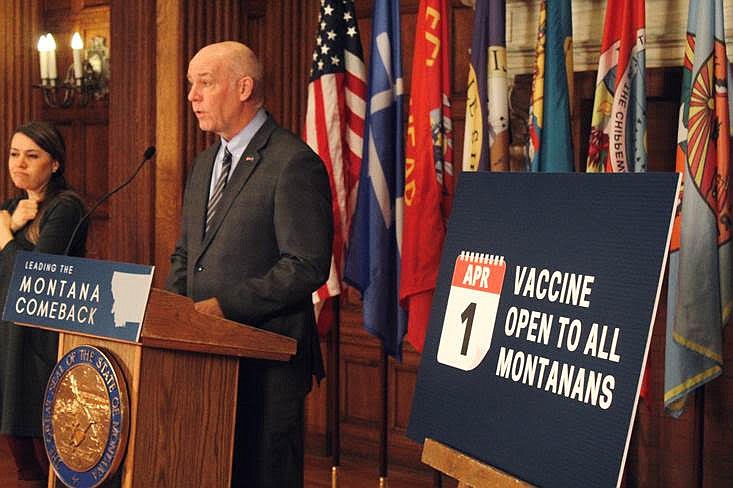 Gov. Greg Gianforte recently announced vaccinations for COVID-19 would be available to all Montanans April 1. (Courtesy photo)