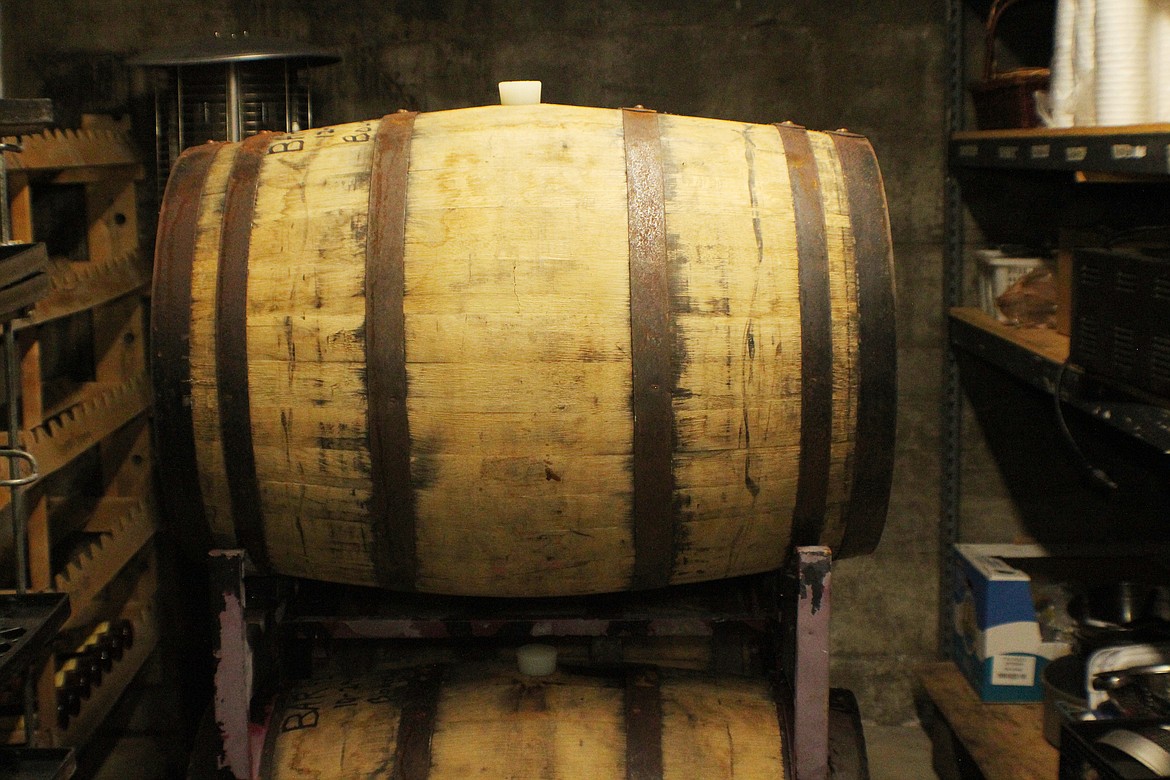 One of the barrels used to make the award-winning beers at Kootenai River Brewing Company.