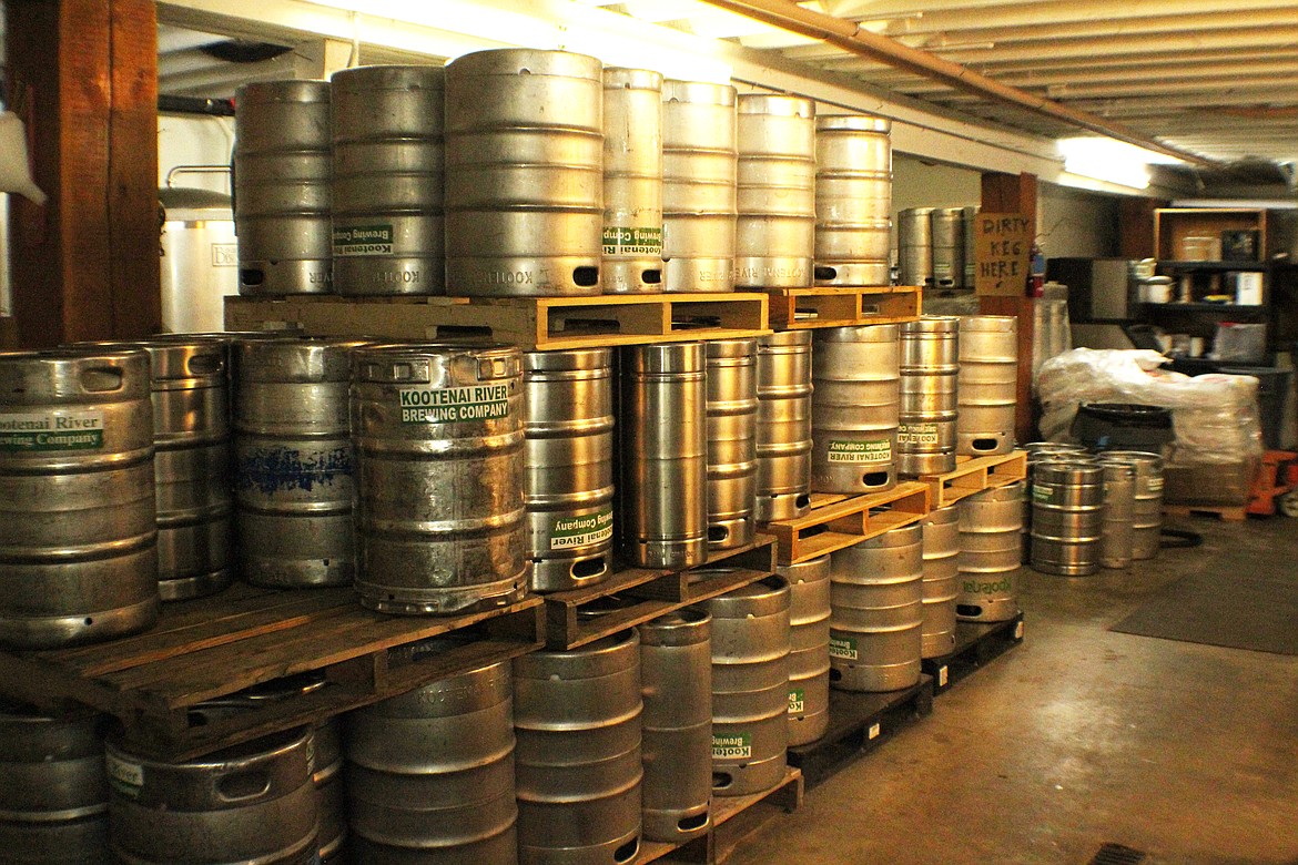 Some of the kegs used to make the award-winning beers at Kootenai River Brewing Company.