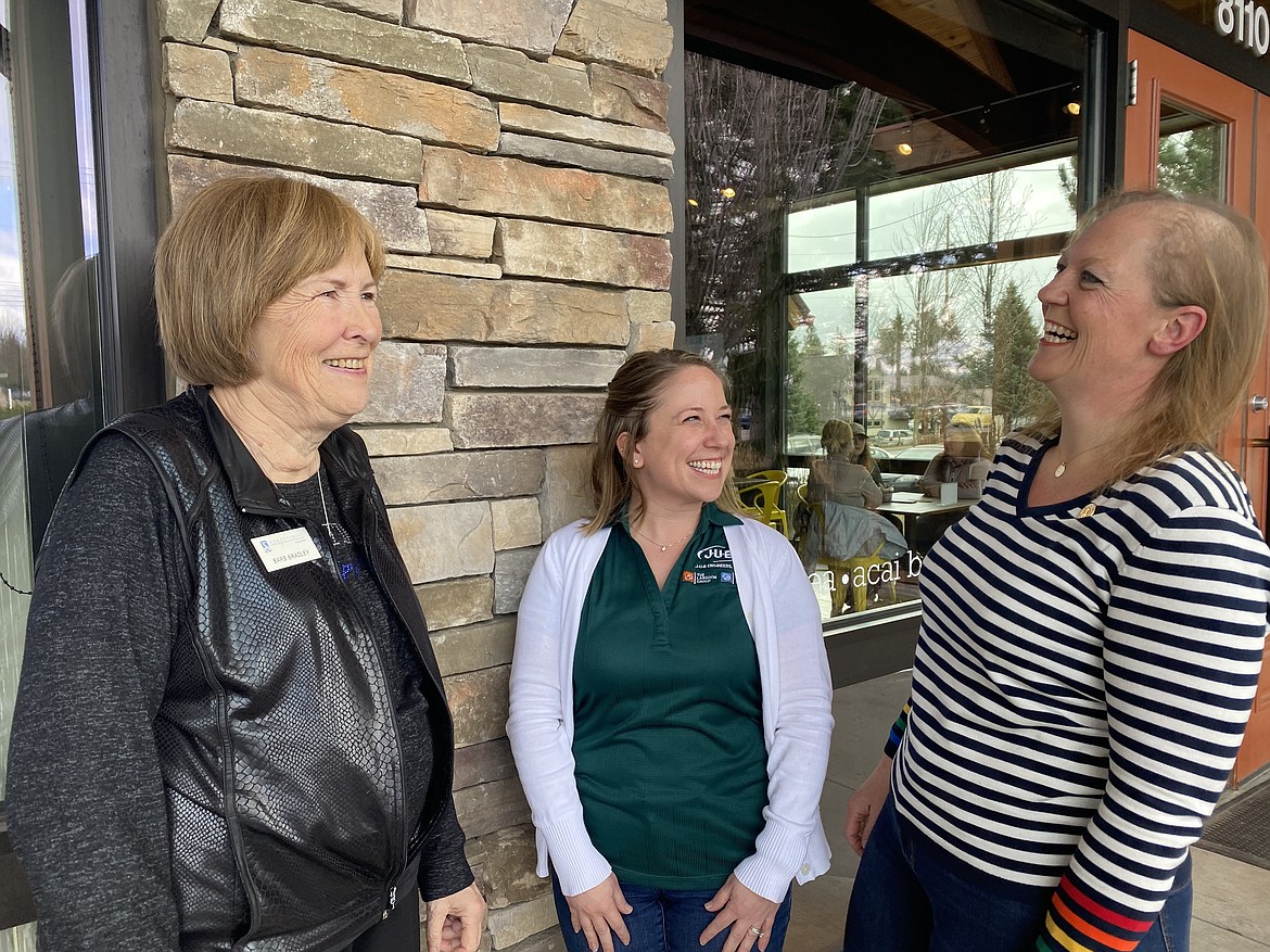 For the members of the Coeur d'Alene Soroptimists, educating women and empowering them is the goal. From left: Treasurer Barb Bradley, President Riannon Zender and immediate past-president Jennifer Chandler. (MADISON HARDY/Press)