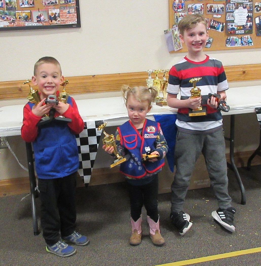 (Photo Courtesy of Grace Bible Fellowship)
Pictured: Speed winners: Logan Craig, Finley Kizanis, and Jon Hollabaugh