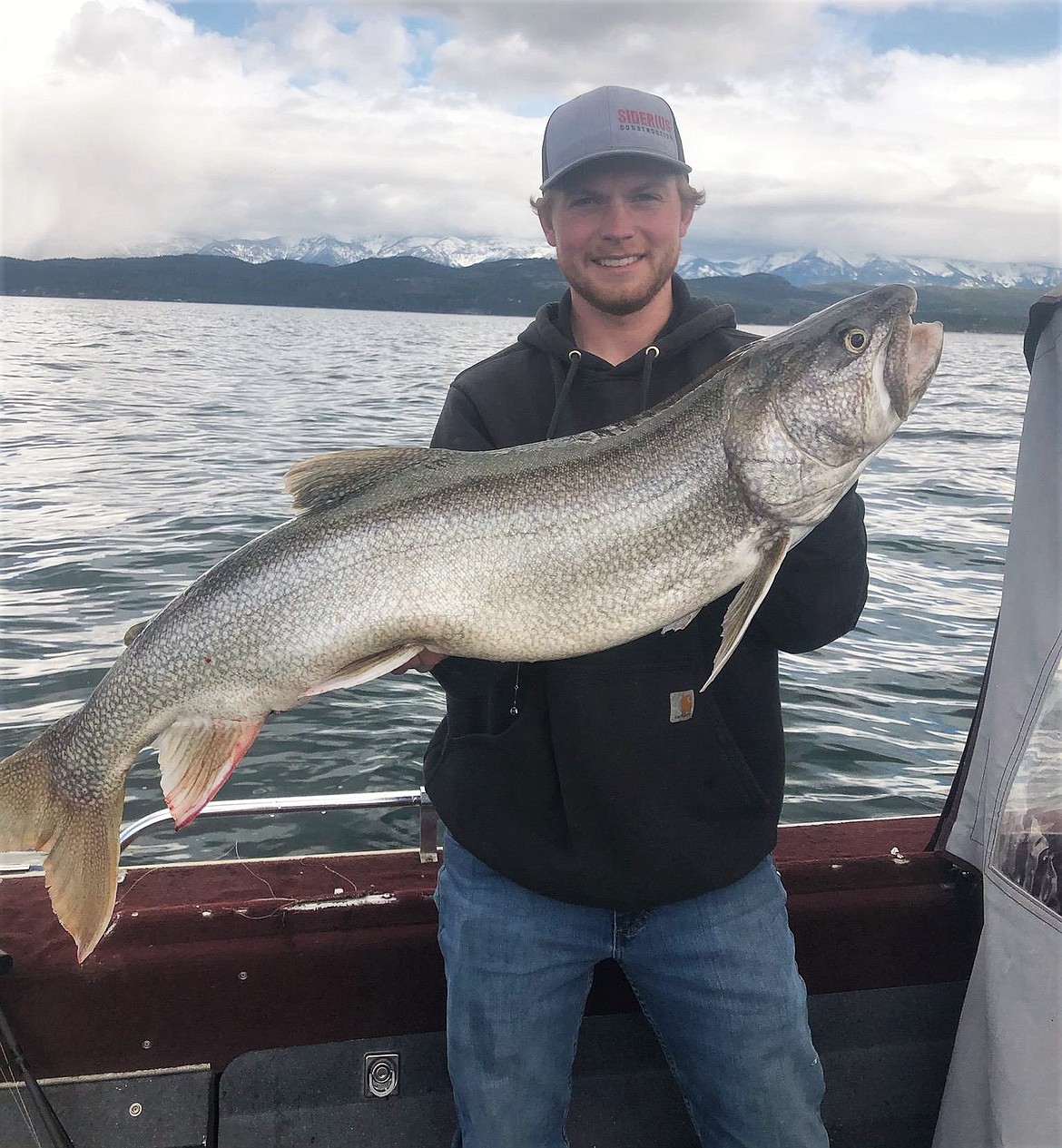 Riley Anderson of Kalispell with a 40-inch, 21.25-pound lake trout entry. (Courtesy of CSKT)