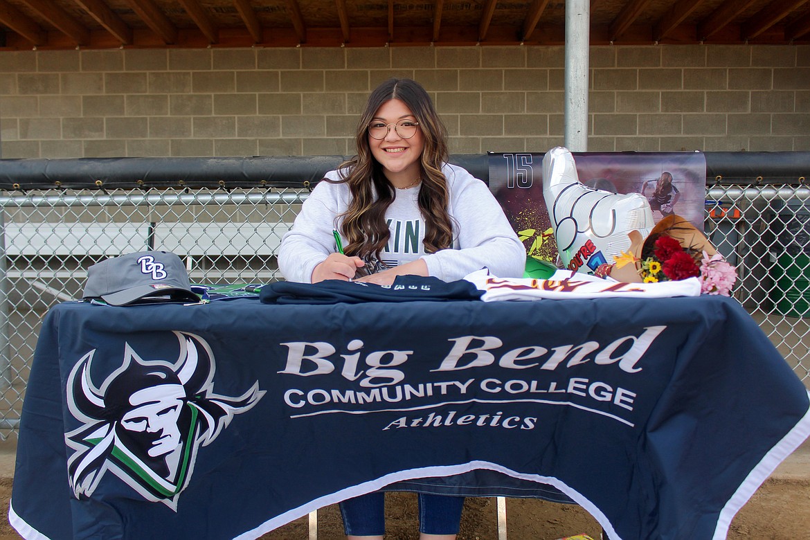 Laurissa Martinez signed to play for Big Bend Community College next fall on Wednesday afternoon at Moses Lake High School.