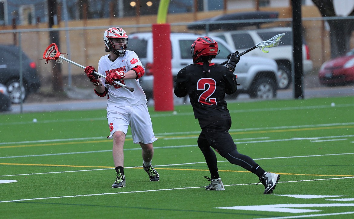 Wyatt Waud tries to pass the ball up to a teammate on Wednesday.