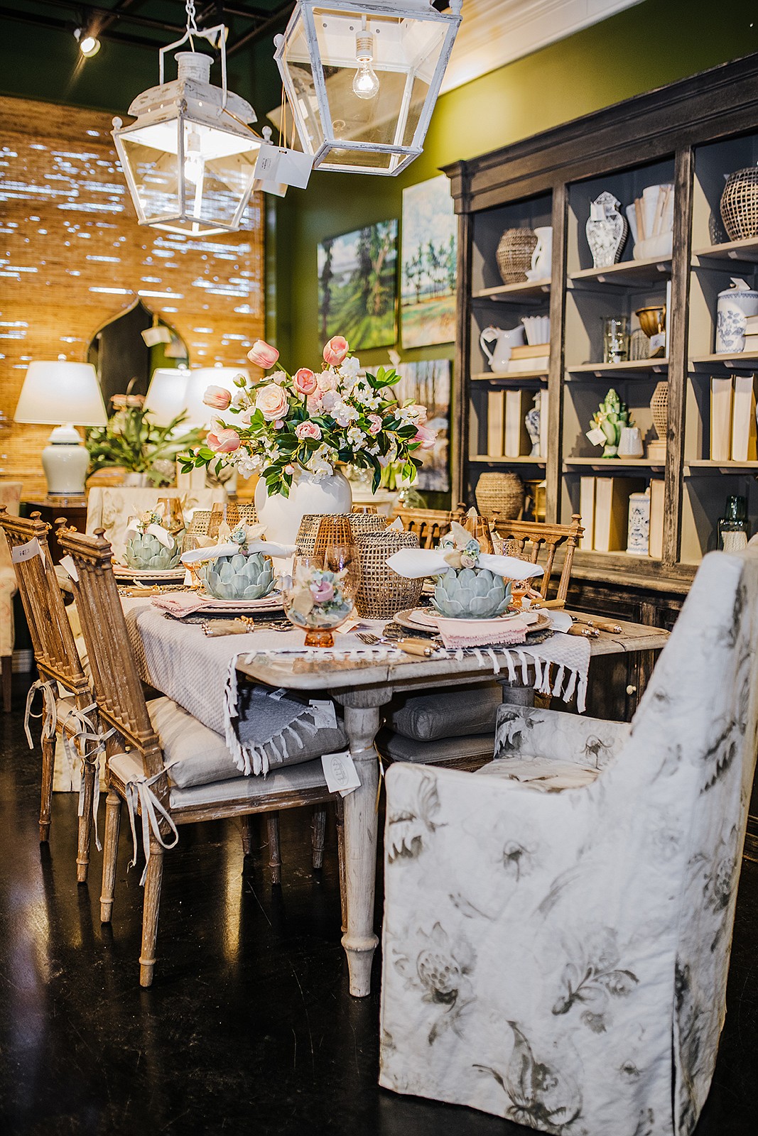 Finding a piece with cabinets is a must for dining areas and is a great place to store seasonal plates and table accessories when they aren’t on display.