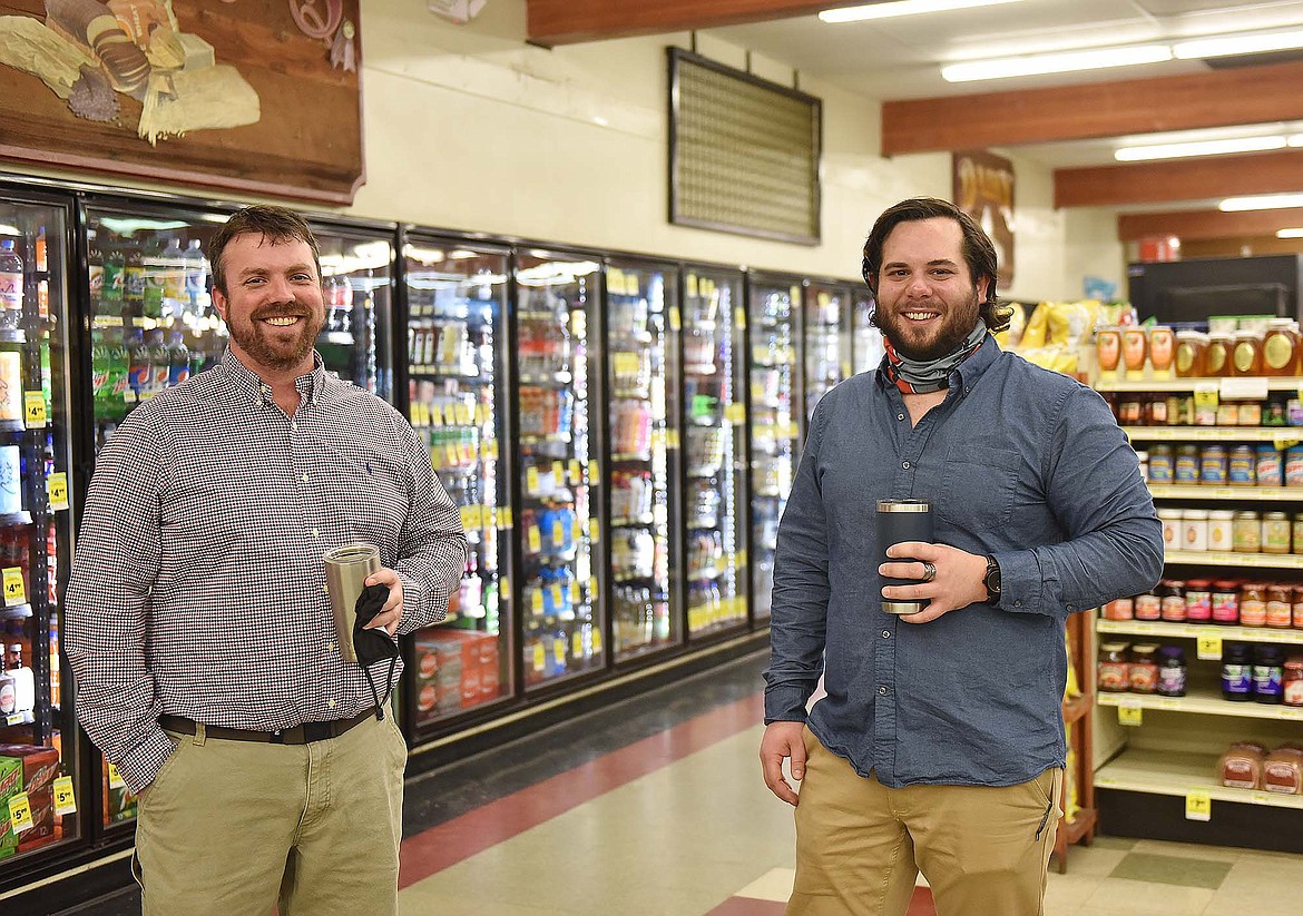 Markus Foods managers Patrick Burns and Jared Zuege are shepherding the grocery store through a major renovation project. They say Markus Foods will remain the same Whitefish staple that customers have come to love, but it will be refreshed and improved. (Heidi Desch/Whitefish Pilot)