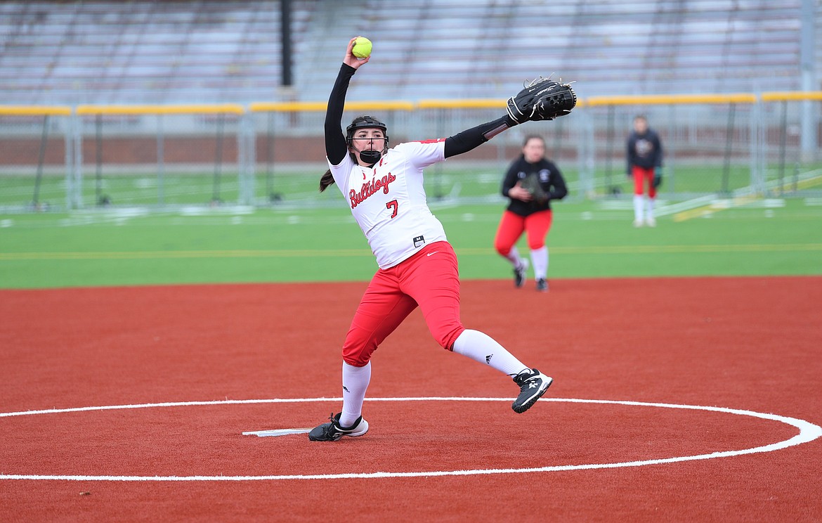 Cresanna Authier winds up to throw a pitch Saturday.