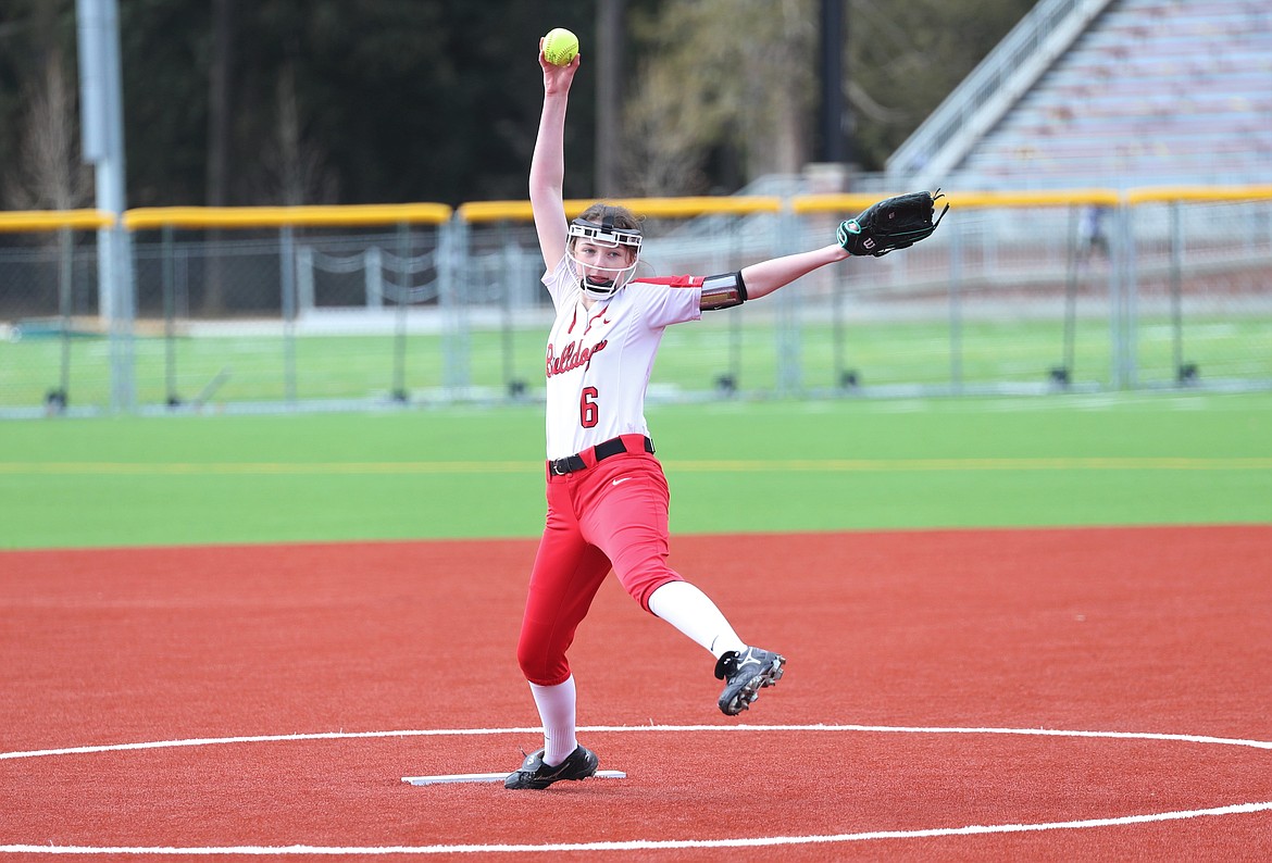 Jaden Dickinson pitches during Saturday's doubleheader against Moscow.