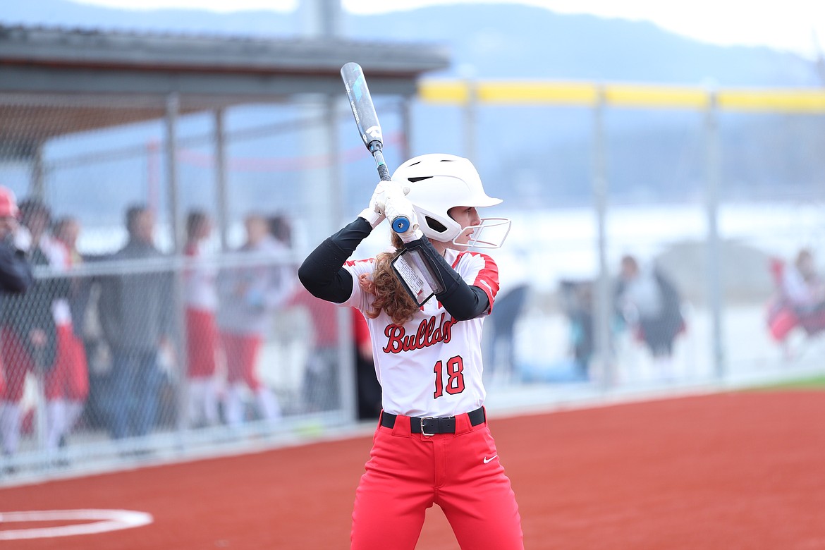 Jaidyn Inman stands in the batters box on Saturday.