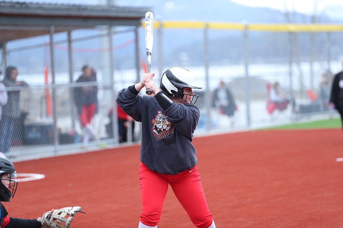 Kinzie Ward prepares to take a swing on Saturday.