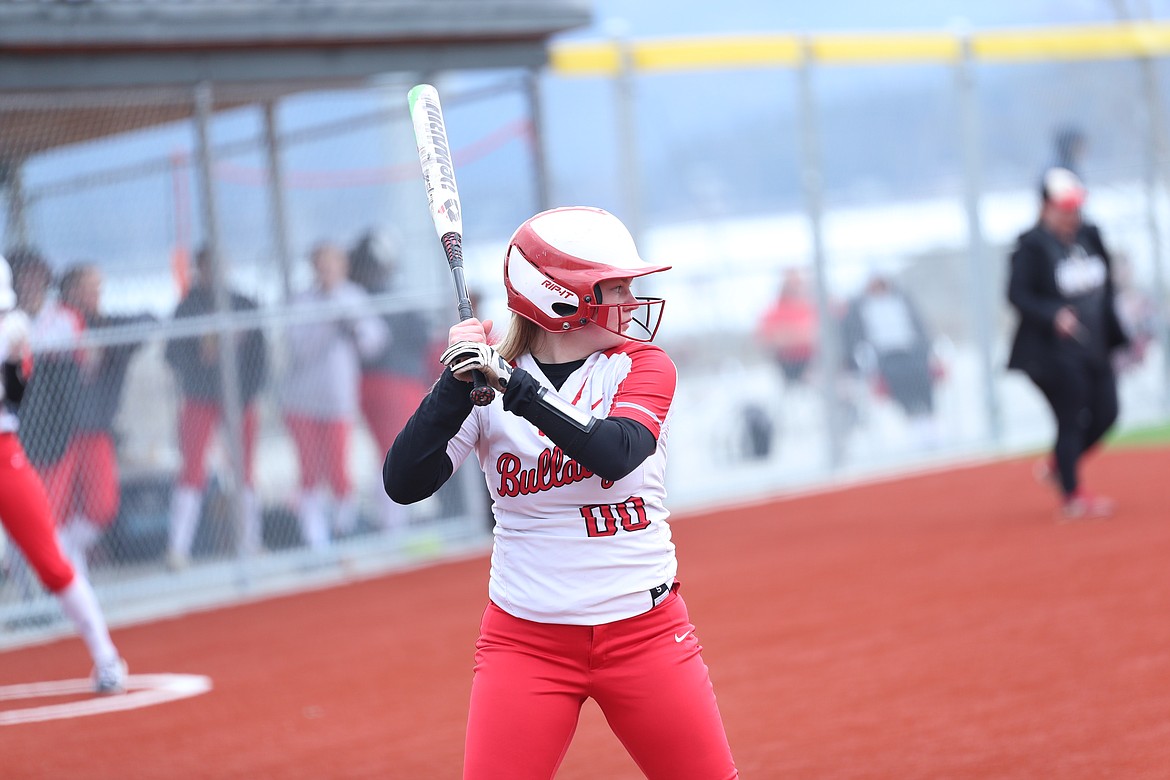 Riley Cessna stands in the batters box on Saturday.