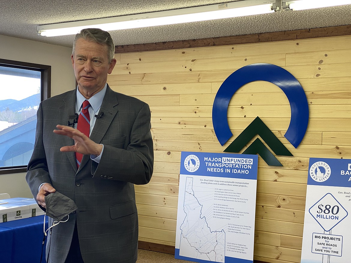 Idaho Gov. Brad Little hits the road to talk to leaders in business about transportation funding solutions. (MADISON HARDY/Press)