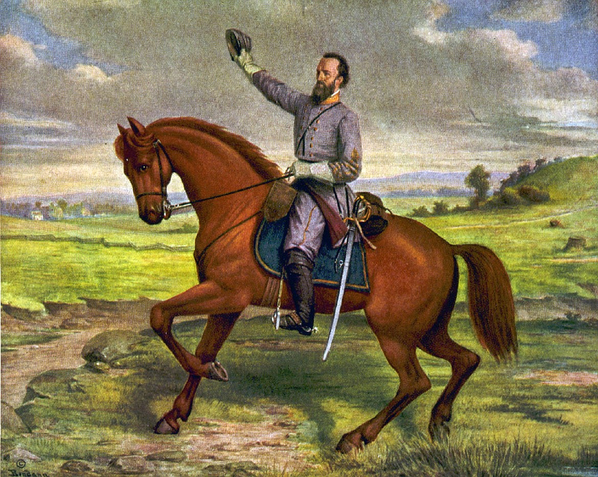 General “Stonewall” Jackson (1803-1863), riding Little Sorrel in this painting, led victorious battles by Confederate forces in the Shenandoah Valley.