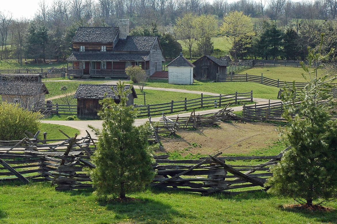 This re-creation of frontier life in the Shenandoah Valley by the Frontier Culture Museum in Staunton, Va., depicts early settlement in the valley mostly by English, Irish and Germans starting in the 1700s.